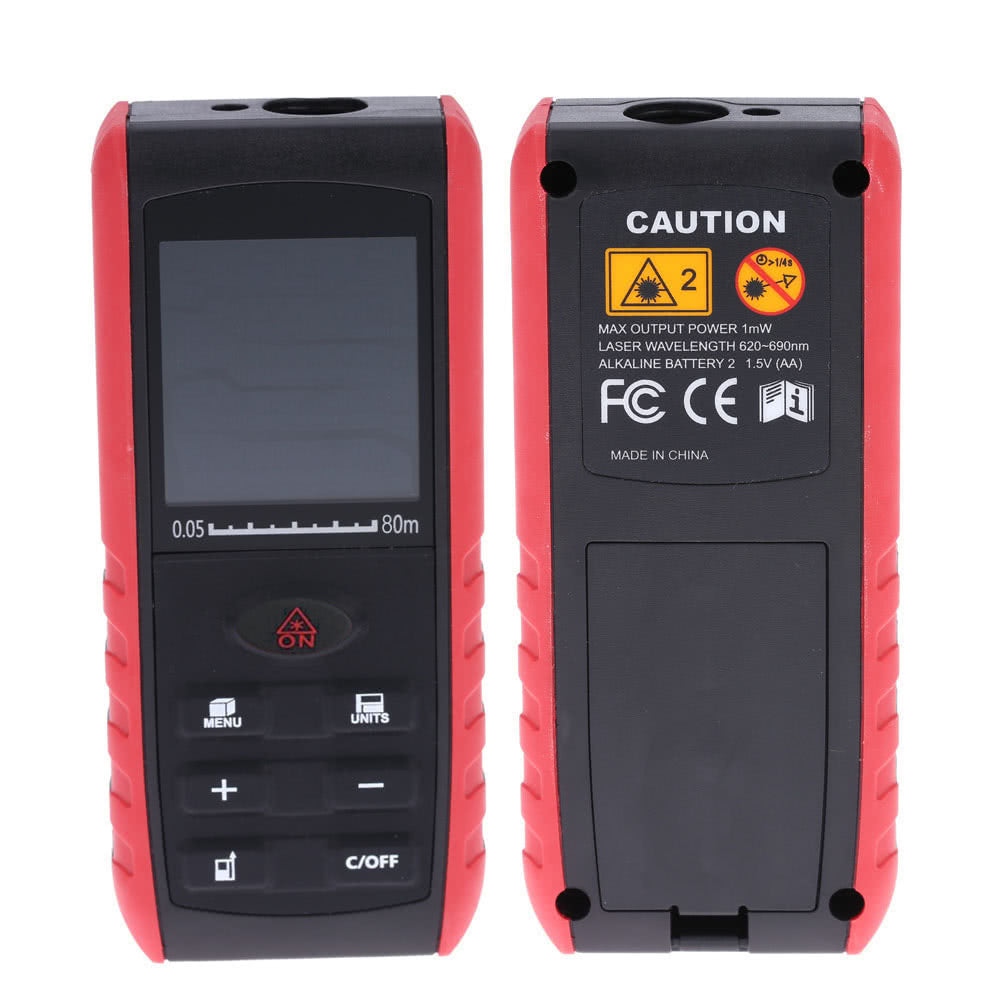 Portable Digital Laser Distance Meter Handheld Range Finder Area Volume Measurement - 80m