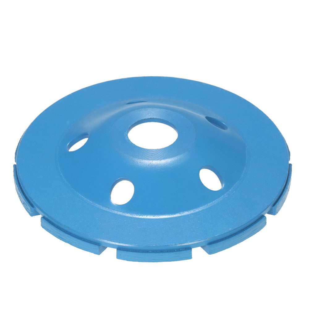 125mm 5&quot; Diamond 2 Row Segment Grinding Wheel Disc Bowl Shape Grinder Cup 22mm Inner Hole - Blue