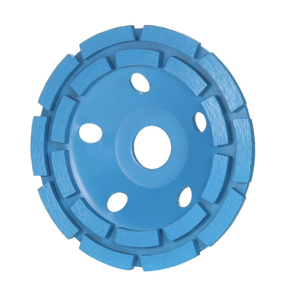 125mm 5&quot; Diamond 2 Row Segment Grinding Wheel Disc Bowl Shape Grinder Cup 22mm Inner Hole - Blue
