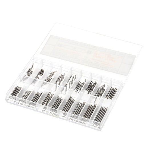 8-25mm Professional Stainless Steel Watch Band Spring Bar Strap Link Pins Set Double Flange - Silver