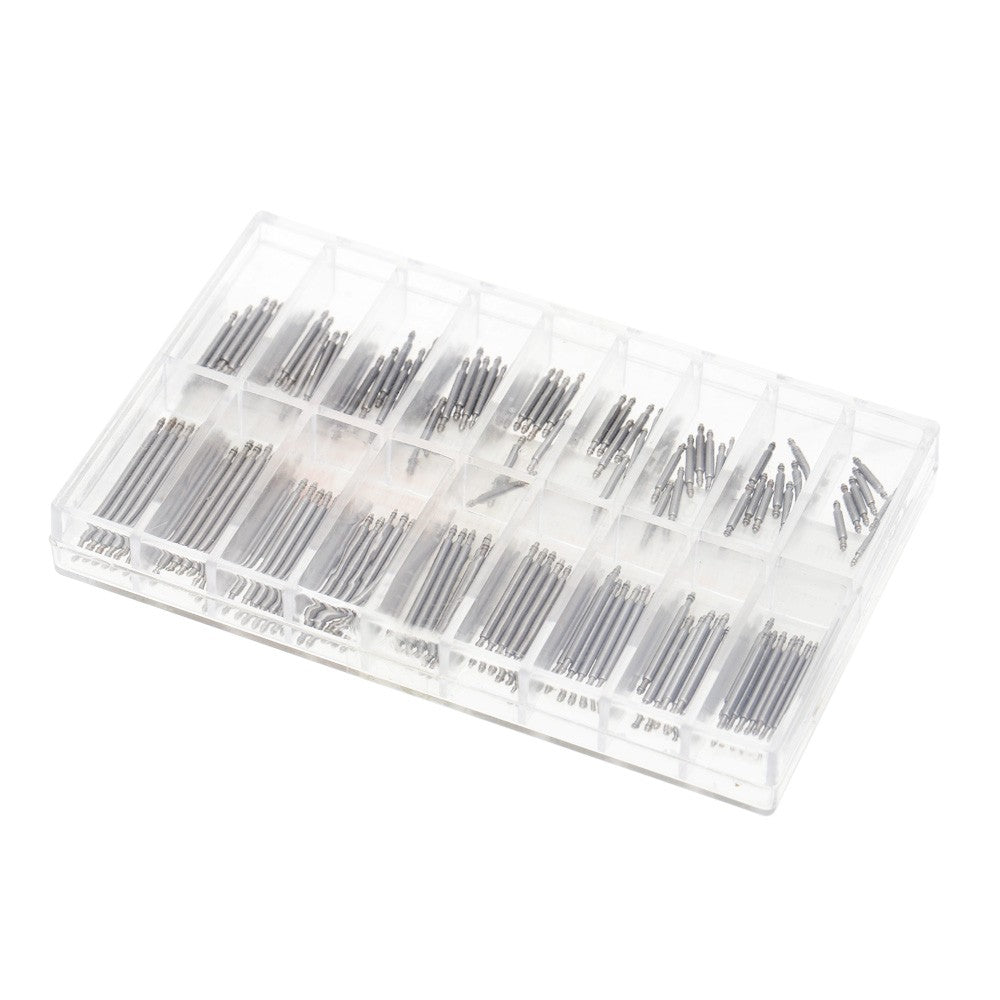 8-25mm Professional Stainless Steel Watch Band Spring Bar Strap Link Pins Set Double Flange - Silver