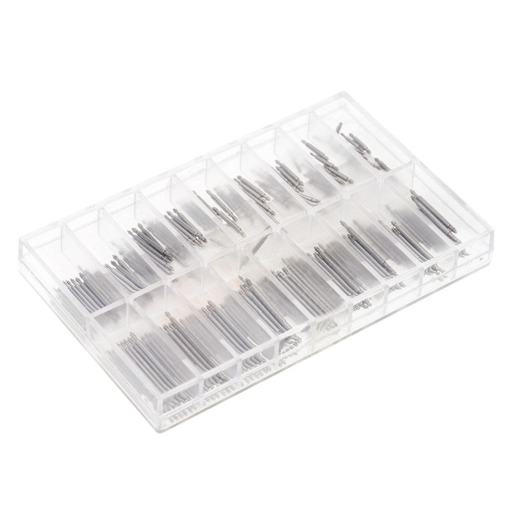 8-25mm Professional Stainless Steel Watch Band Spring Bar Strap Link Pins Set Double Flange - Silver