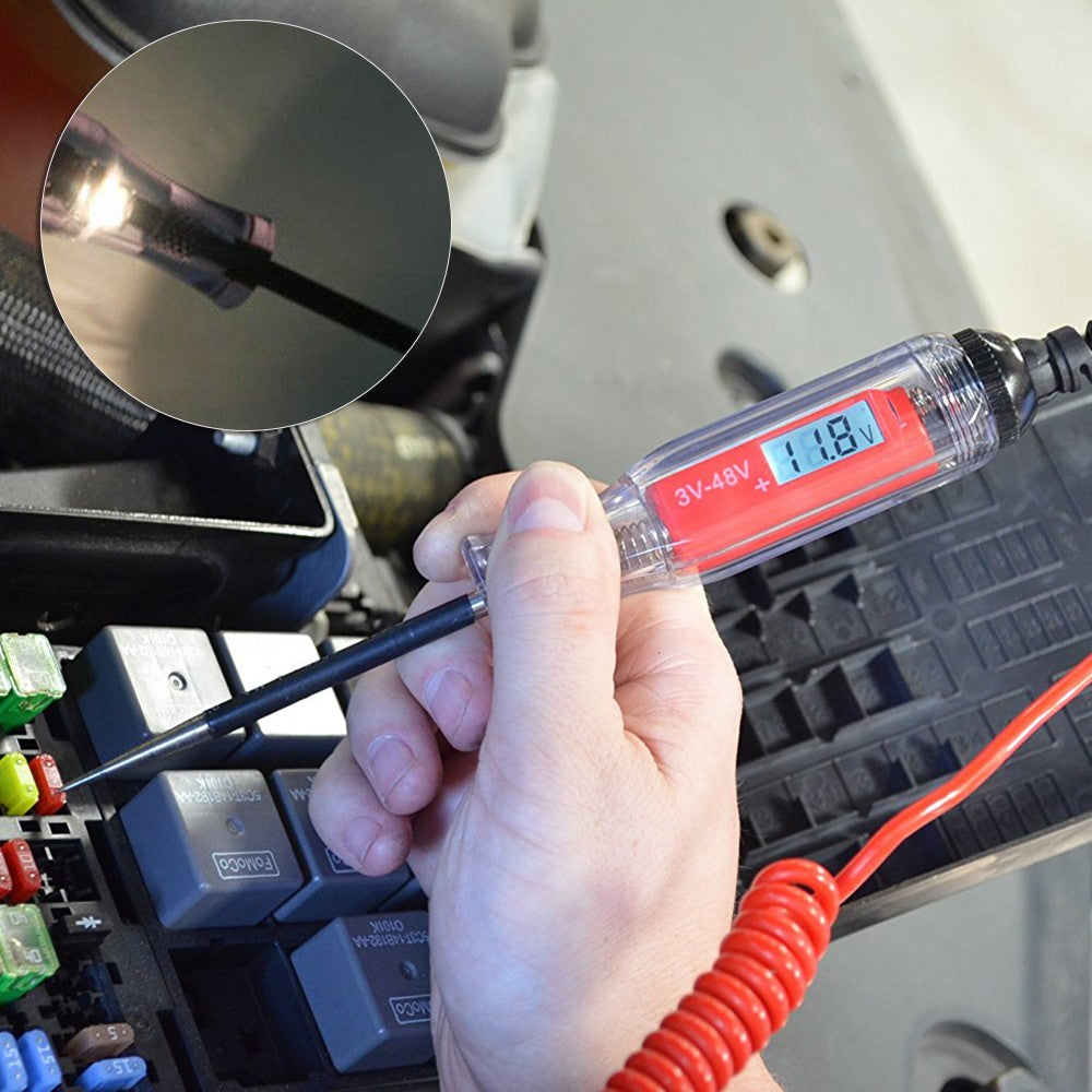 3V-48V LCD Digital Electric Circuit Tester Car Truck Voltage Power Probe Voltage Test Diagnostic