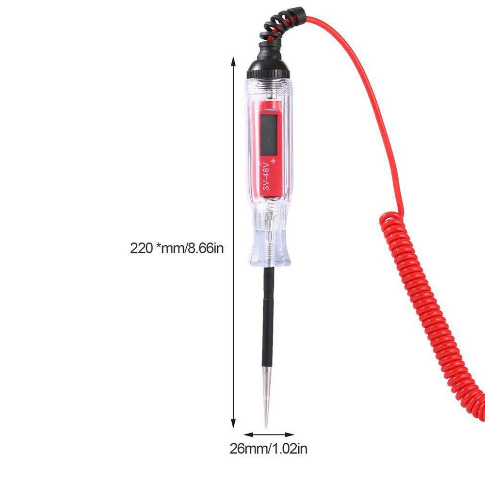 3V-48V LCD Digital Electric Circuit Tester Car Truck Voltage Power Probe Voltage Test Diagnostic