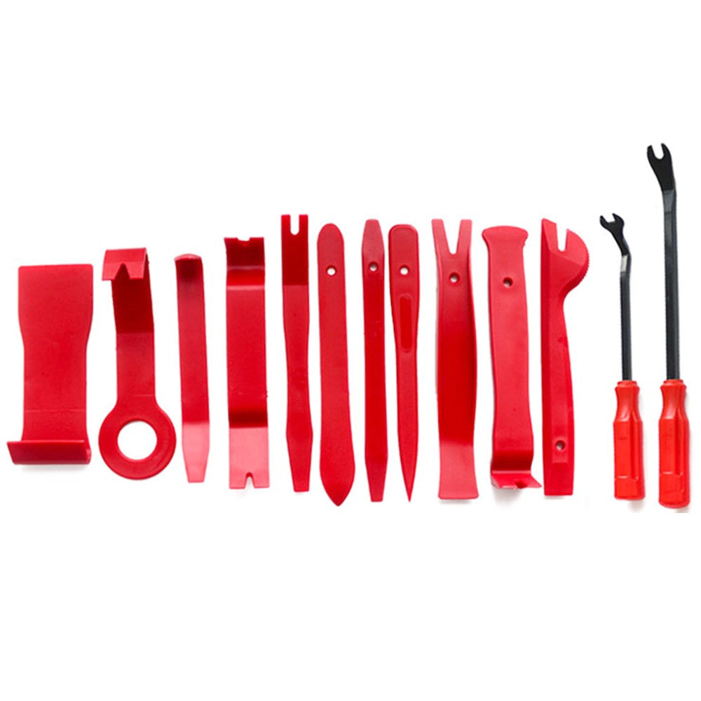 13pcs Pry Disassembly Tool Red Auto Car Audio Dash Tirm Panel Installer Dashboard Removal Opening Repair Tools Kit Interior Door Modeling Clip Set