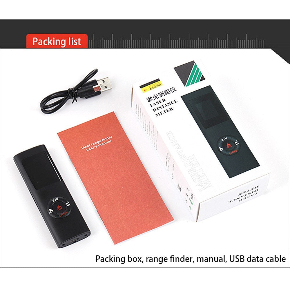 Smart Handheld Rangefinder Digital Mini Distance Measuring Meter Portable USB Charging - 40M