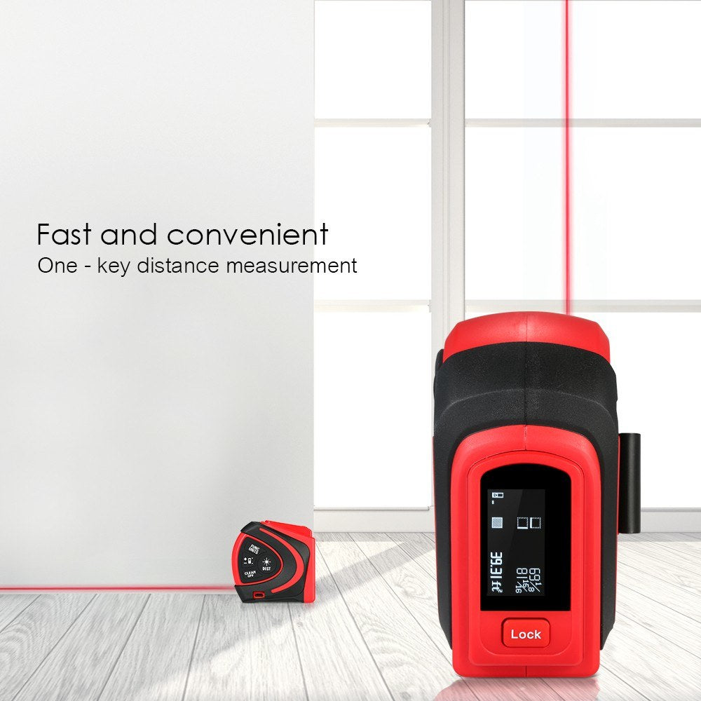 Digital Laser Rangefinder Handheld Infrared Range Finder 2 in 1 5m Measuring Tape 30m Laser Distance