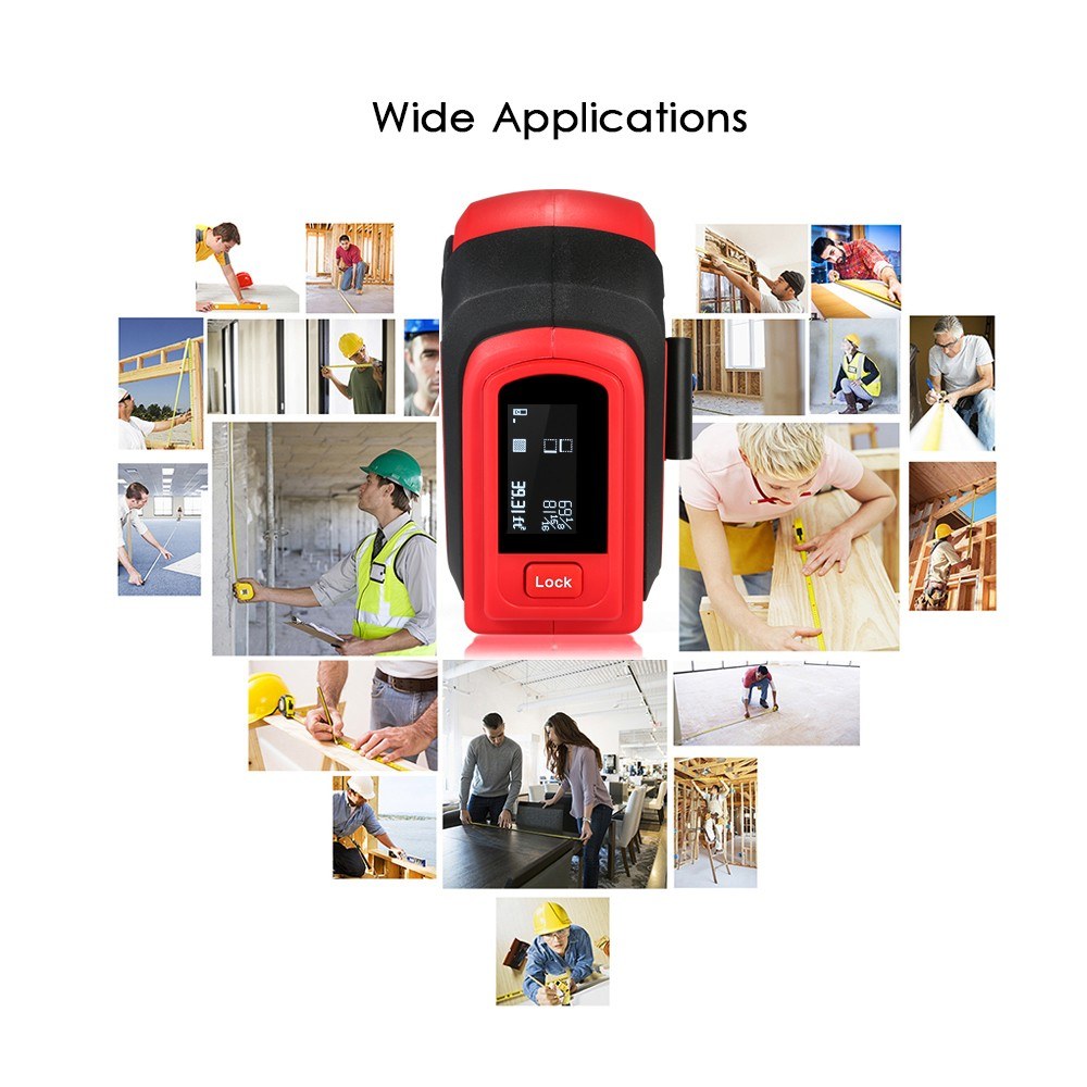 Digital Laser Rangefinder Handheld Infrared Range Finder 2 in 1 5m Measuring Tape 30m Laser Distance
