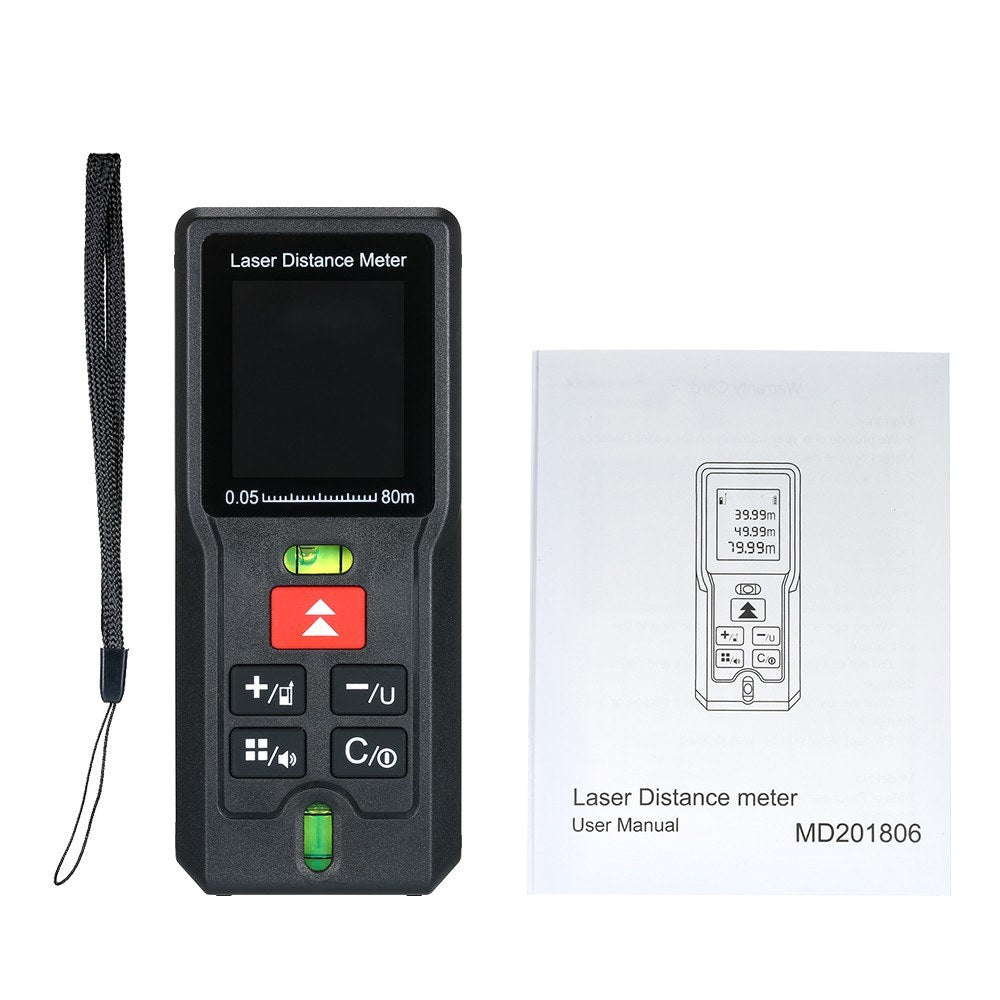 Handheld Digital Laser Distance Meter Portable Range Finder Rangefinder - 80m