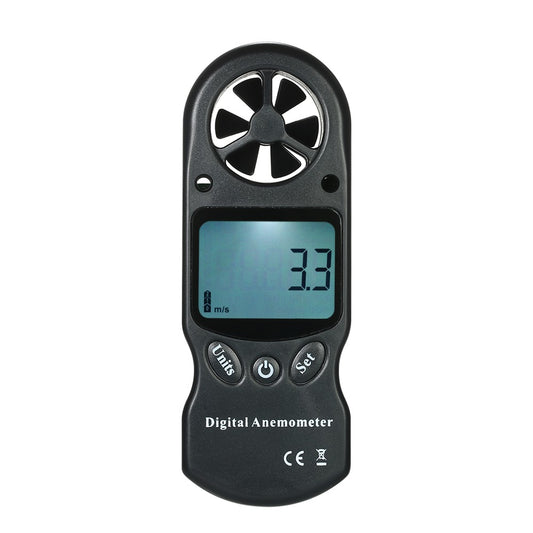 8 in 1 Handheld Digital Anemometer with LCD Backlight - Black