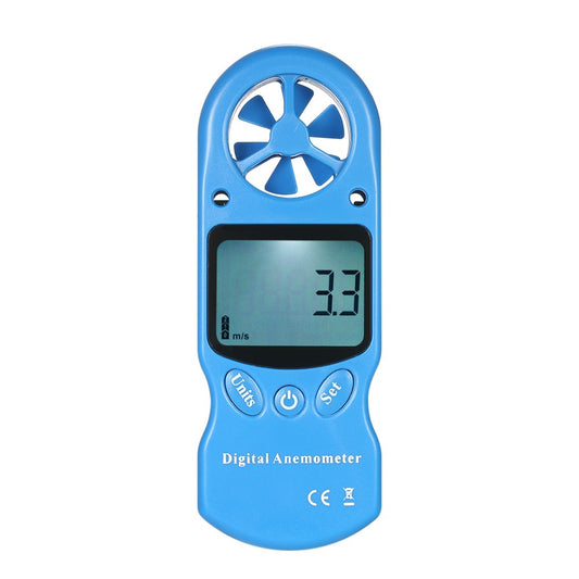 8 in 1 Handheld Digital Anemometer with LCD Backlight - Blue