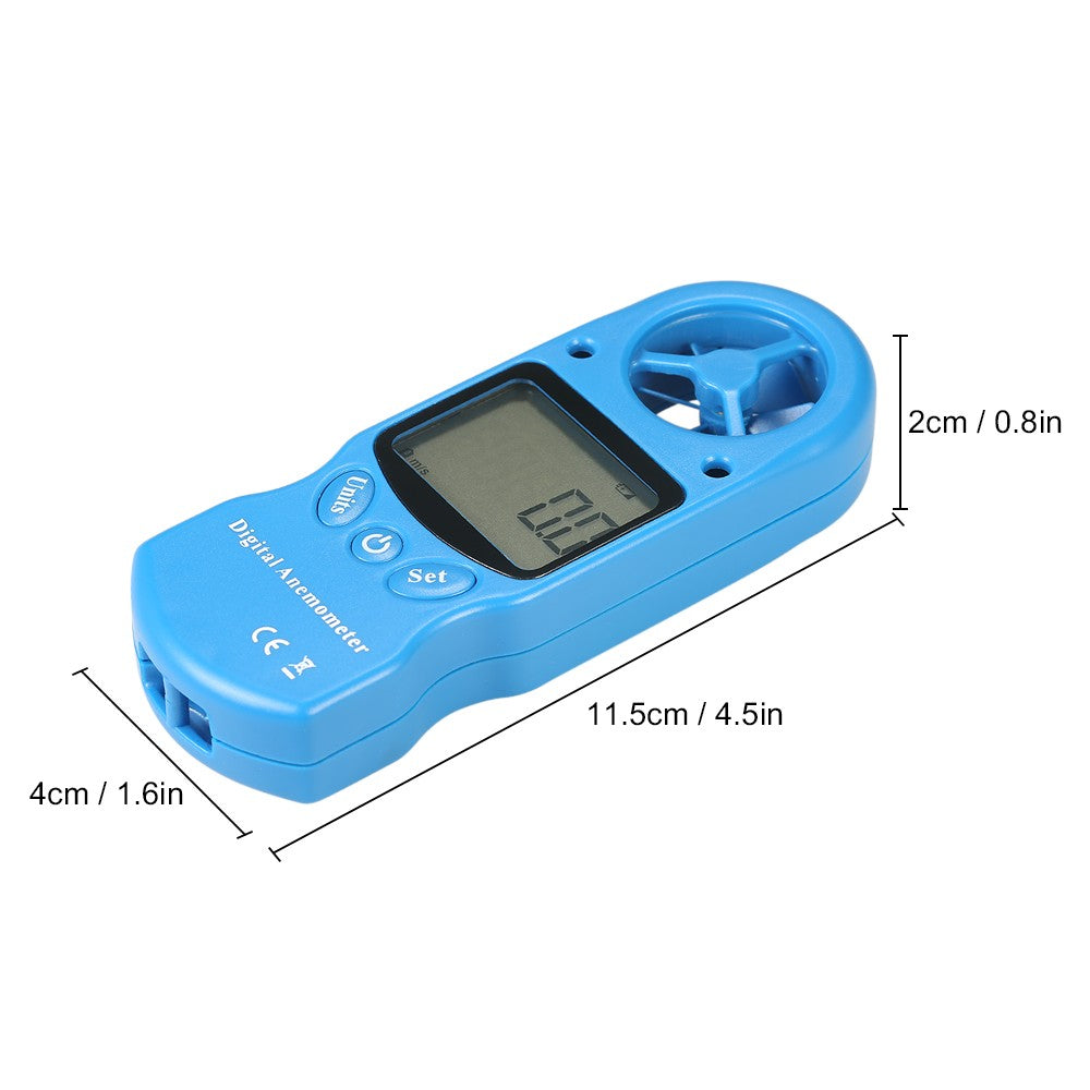8 in 1 Handheld Digital Anemometer with LCD Backlight - Blue