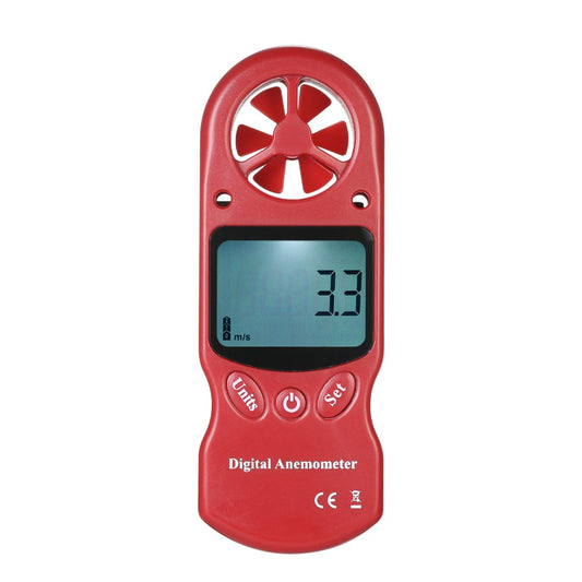 8 in 1 Handheld Digital Anemometer with LCD Backlight - Red