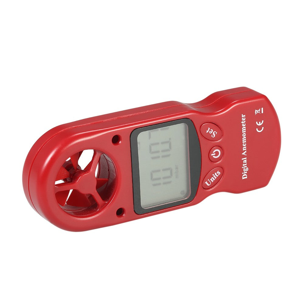 8 in 1 Handheld Digital Anemometer with LCD Backlight - Red