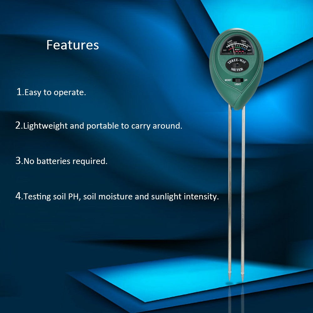 3-in-1 Multifunctional Soil Tester Moisture Meter PH Meter PH Moisture Sunlight Intensity PH Tester