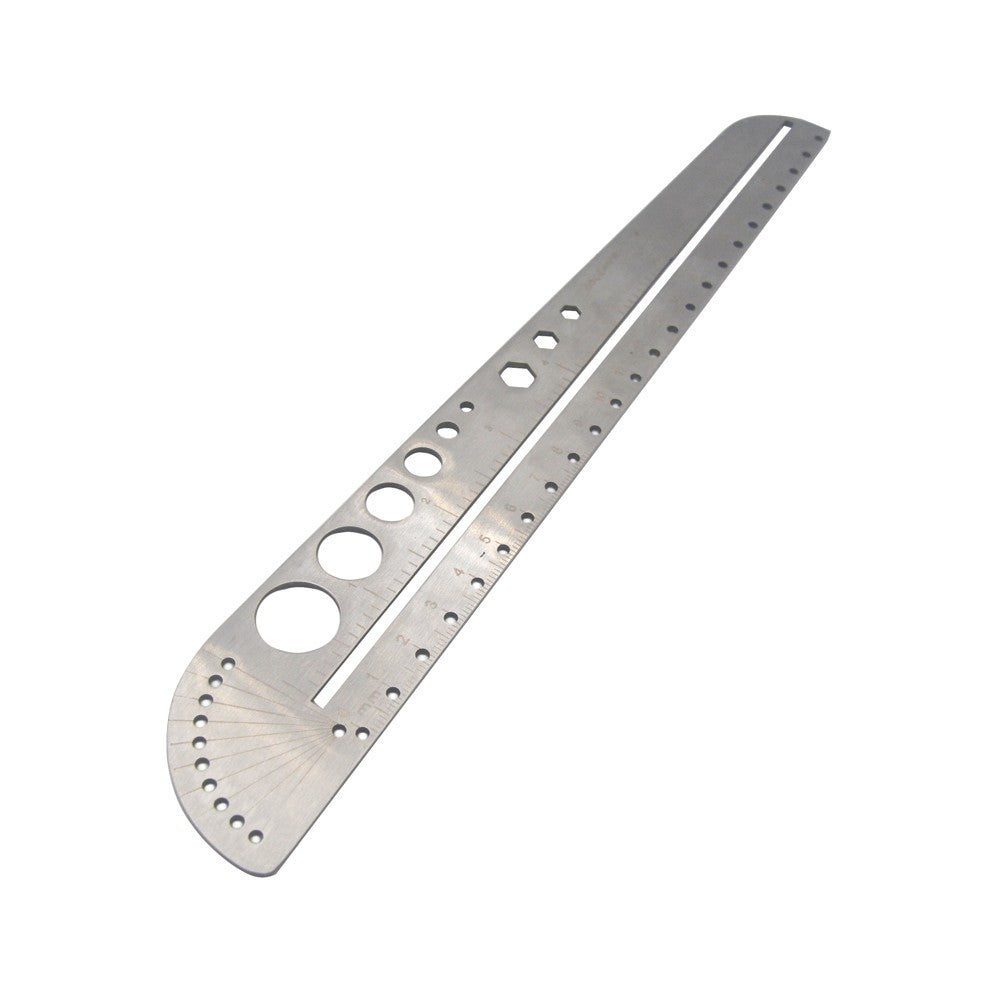 Map Landmarks Compasses Ruler Protractor Stainless Steel EDC Ruler Scale Tool