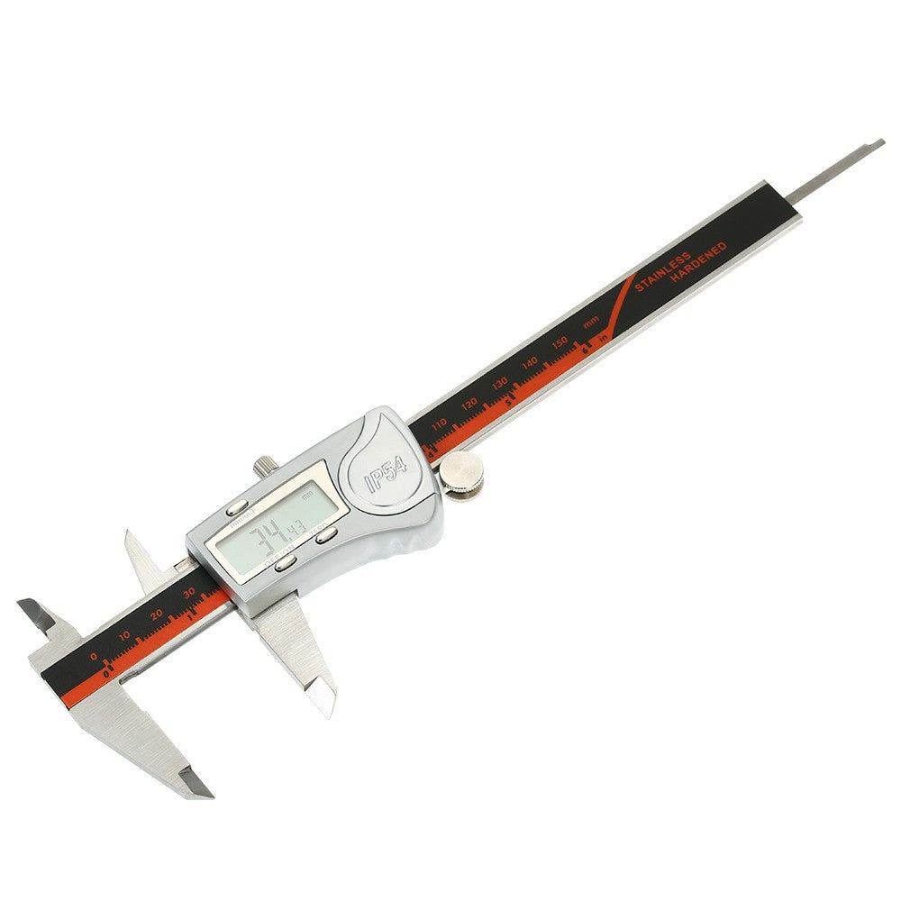 Digital Caliper Stainless Steel IP54 Waterproof 150mm Scales Callipers 1/64 Fraction/mm/inch High Precision LCD Display Vernier Caliper