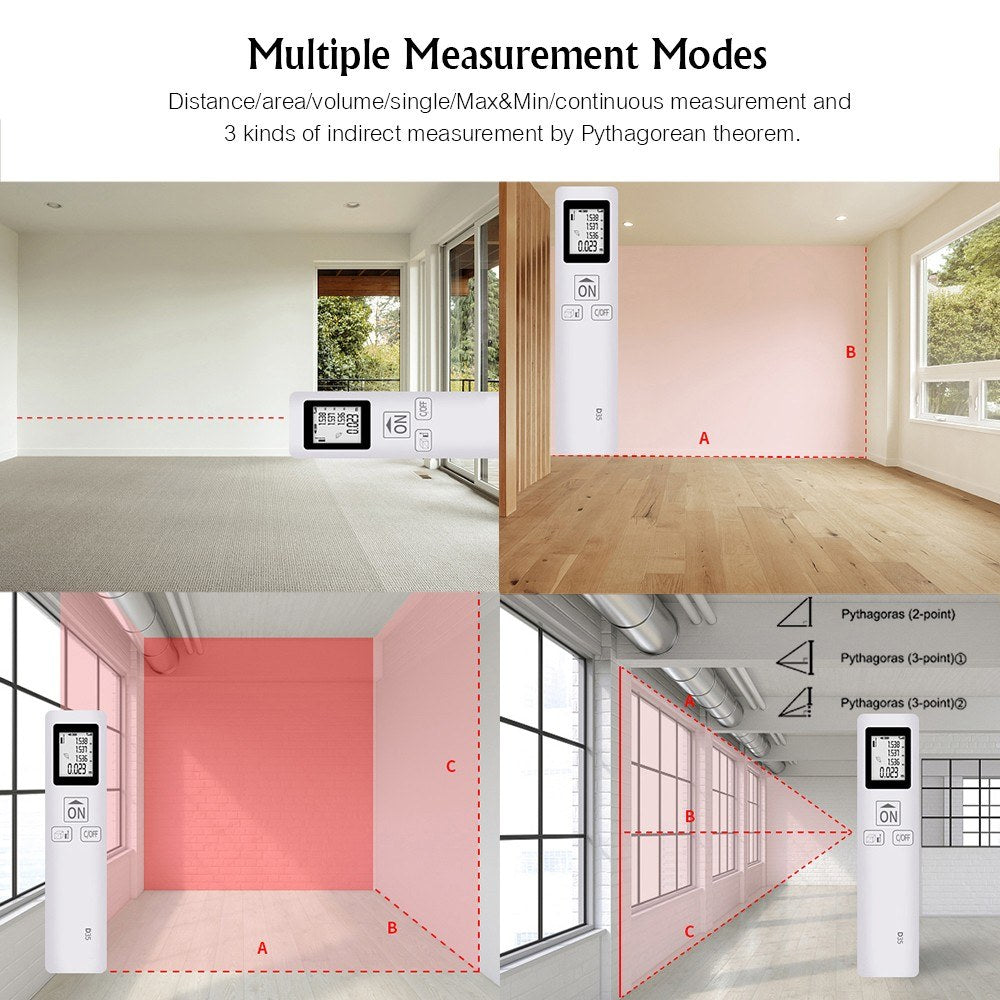 Mini Handheld Laser Distance Meter Digital Laser Rangefinder Distance Area Volume Measurement 35m