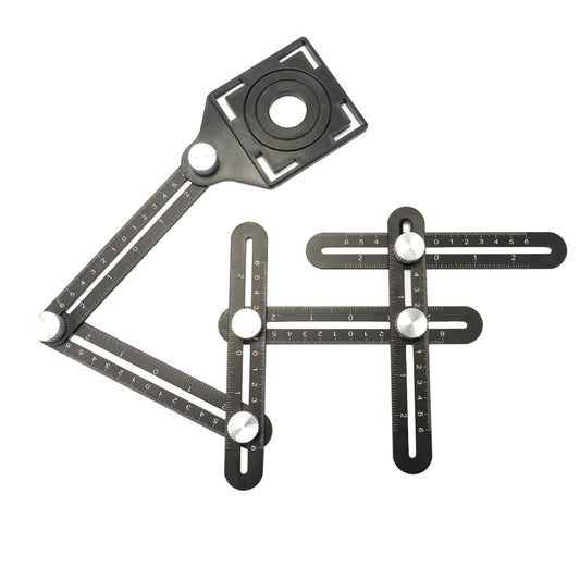 Multifunctional Aluminum Alloy Six-folding Ruler Hole Puncher Locator