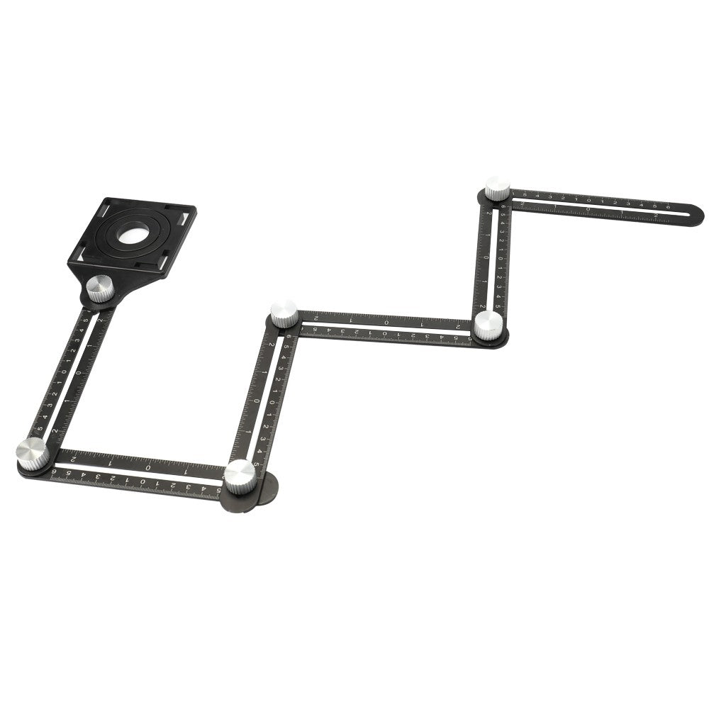 Multifunctional Aluminum Alloy Six-folding Ruler Hole Puncher Locator