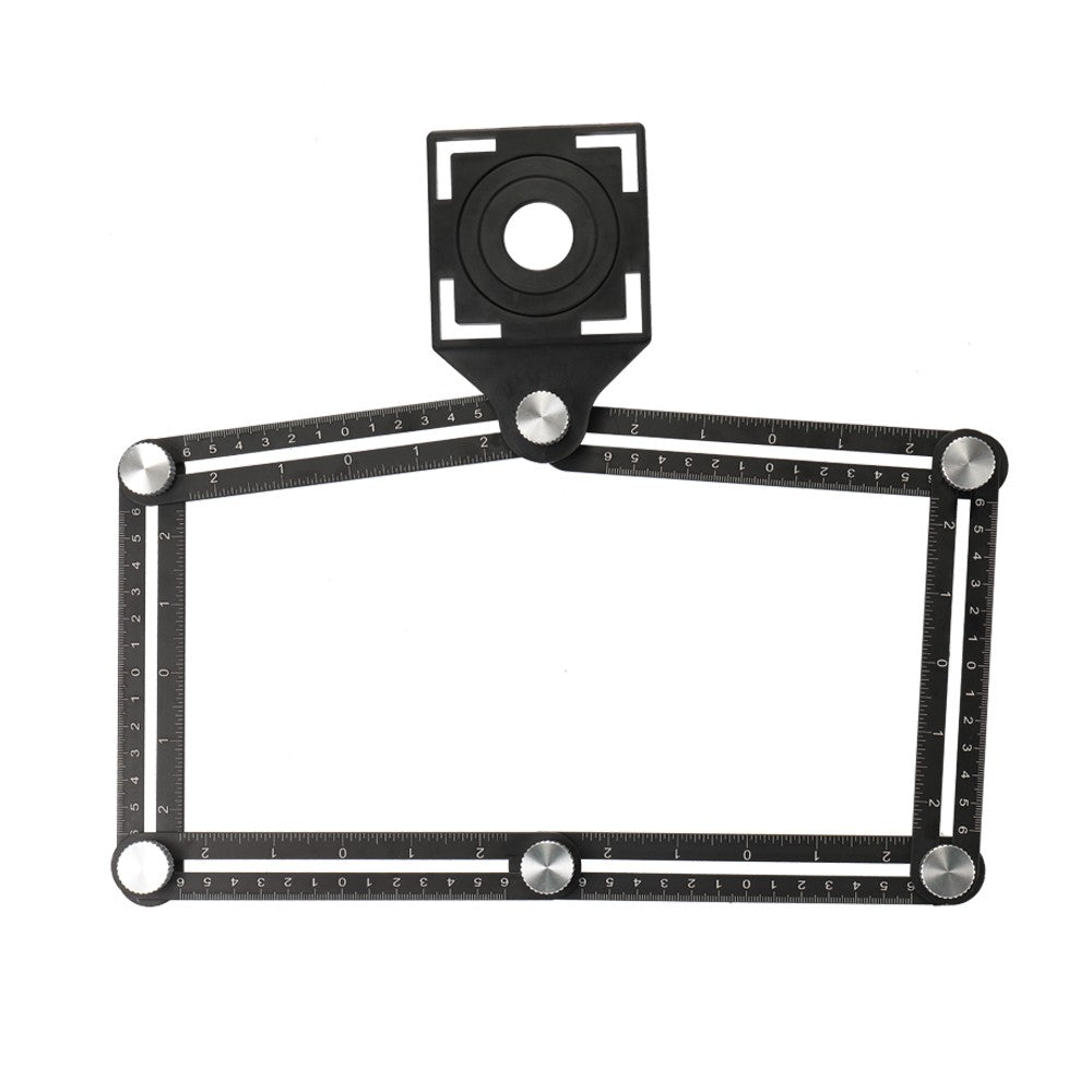 Multifunctional Aluminum Alloy Six-folding Ruler Hole Puncher Locator