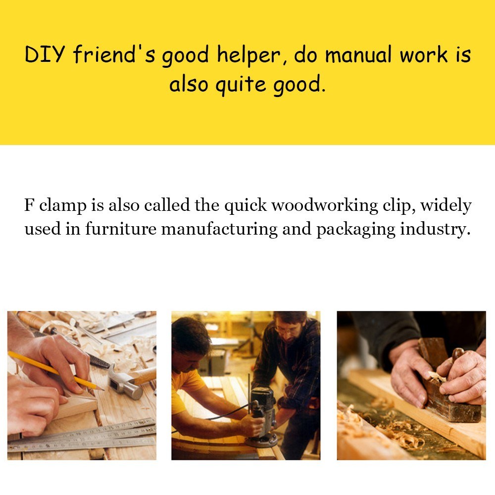 Multifunctional Adjustable Quick Grip Clamp 120 Degree for Furniture Manufacturing - 95-300mm