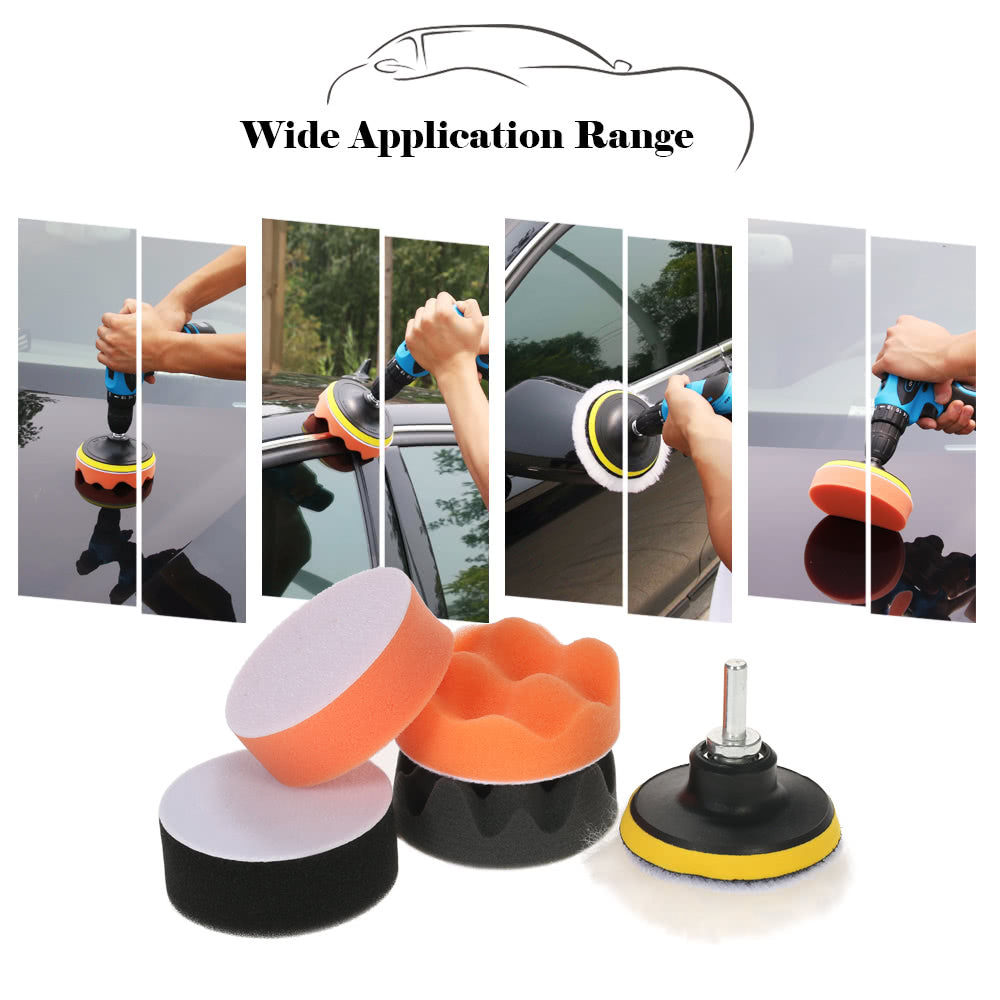 7PCS 3inch 80mm Car Polishing Pads Waxing Buffing Pad Sponge Kit Set for Car Polisher Buffer Waxer Sander Polishing Waxing Sealing Glaze - E2365-2