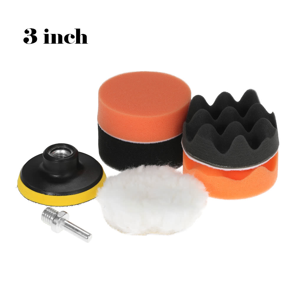 7PCS 3inch 80mm Car Polishing Pads Waxing Buffing Pad Sponge Kit Set for Car Polisher Buffer Waxer Sander Polishing Waxing Sealing Glaze - E2365-2
