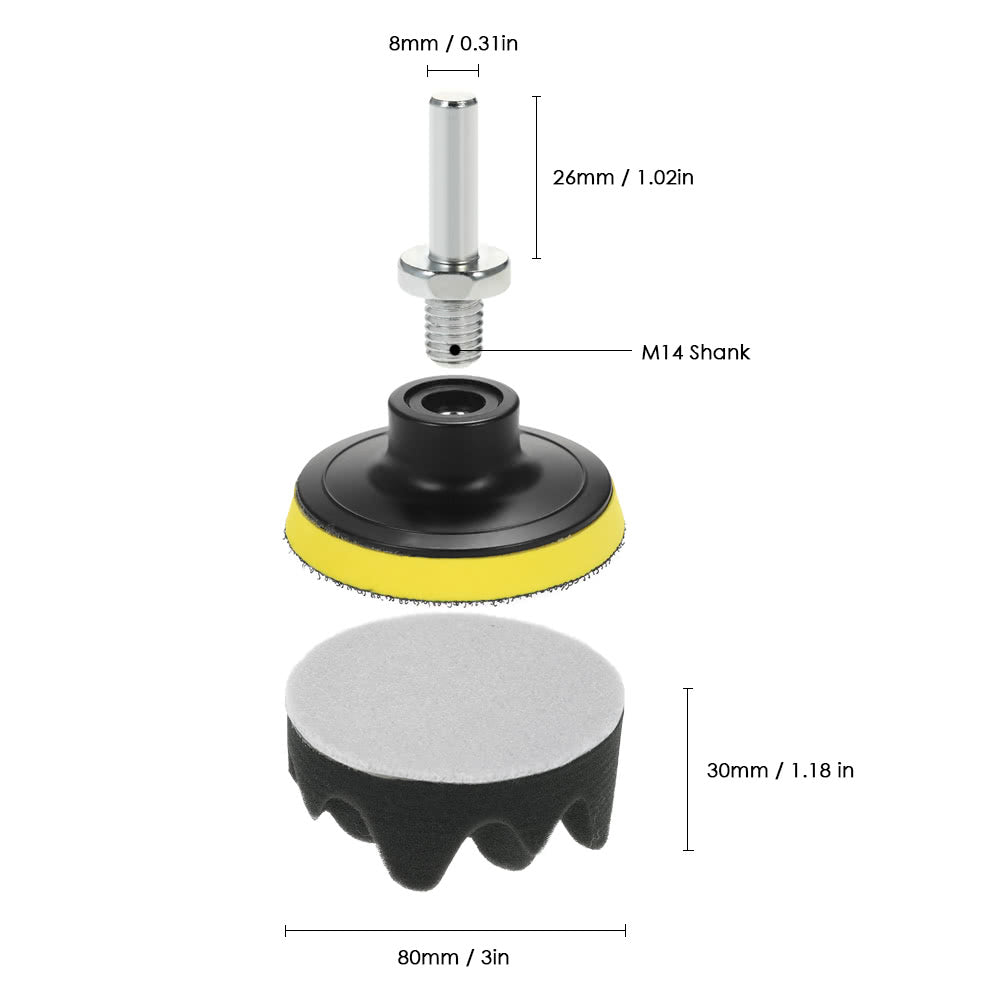 7PCS 3inch 80mm Car Polishing Pads Waxing Buffing Pad Sponge Kit Set for Car Polisher Buffer Waxer Sander Polishing Waxing Sealing Glaze - E2365-2