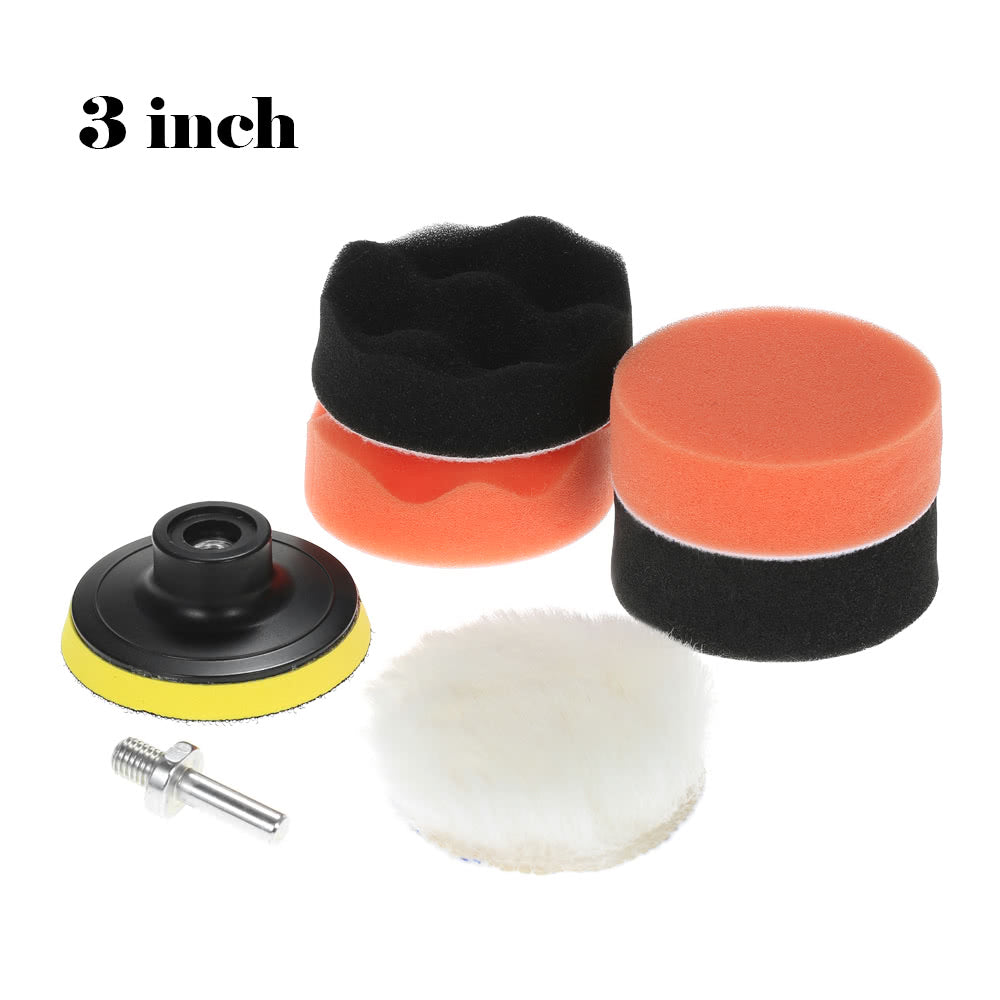 7PCS 3inch 80mm Car Polishing Pads Waxing Buffing Pad Sponge Kit Set for Car Polisher Buffer Waxer Sander Polishing Waxing Sealing Glaze - E2365-1