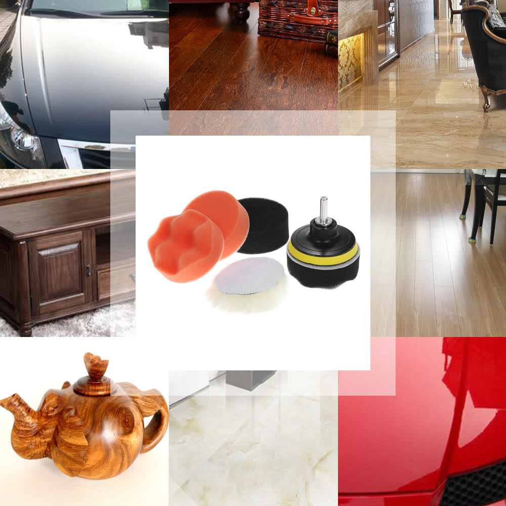 7PCS 3inch 80mm Car Polishing Pads Waxing Buffing Pad Sponge Kit Set for Car Polisher Buffer Waxer Sander Polishing Waxing Sealing Glaze - E2365-1