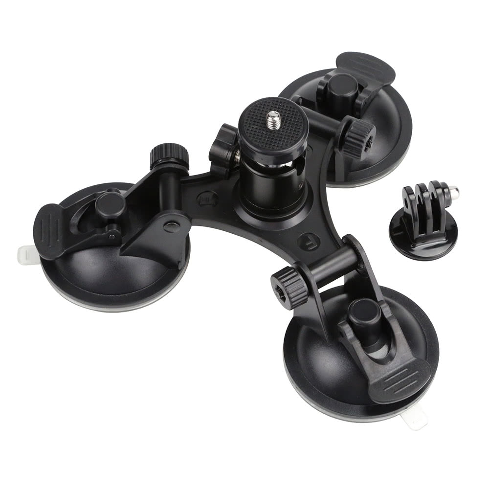 Sports Camera Triple Suction Cup Mount Sucker for GoPro Hero 5/4/3+/3