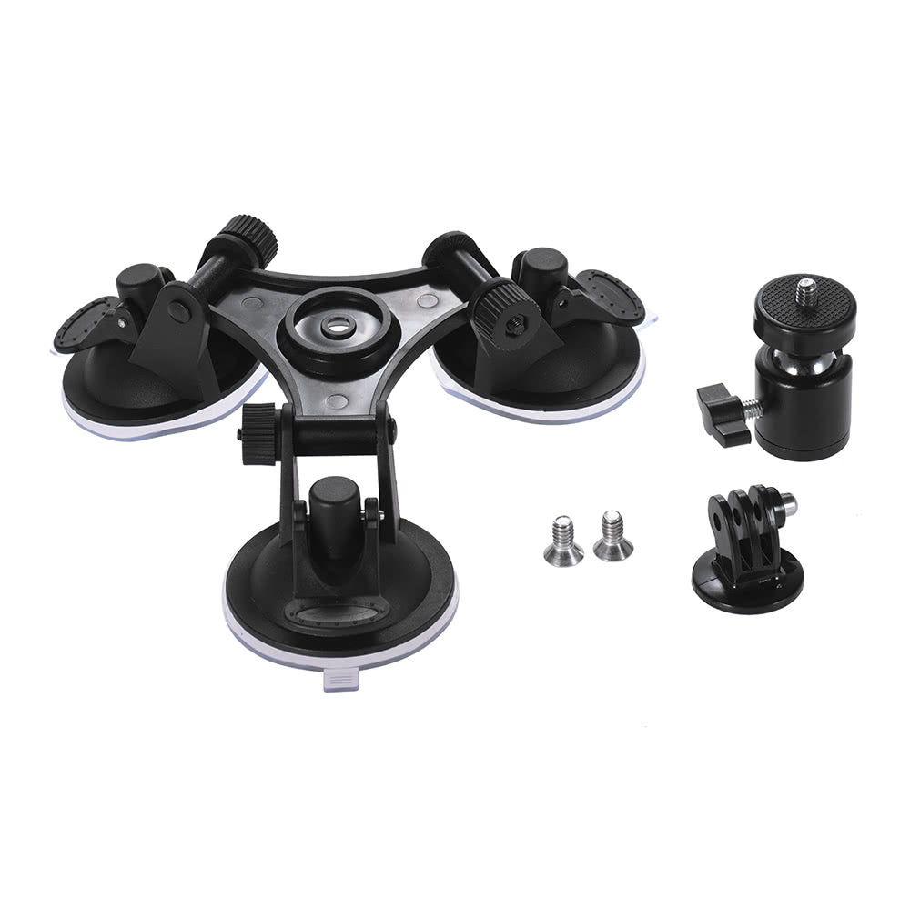 Sports Camera Triple Suction Cup Mount Sucker for GoPro Hero 5/4/3+/3