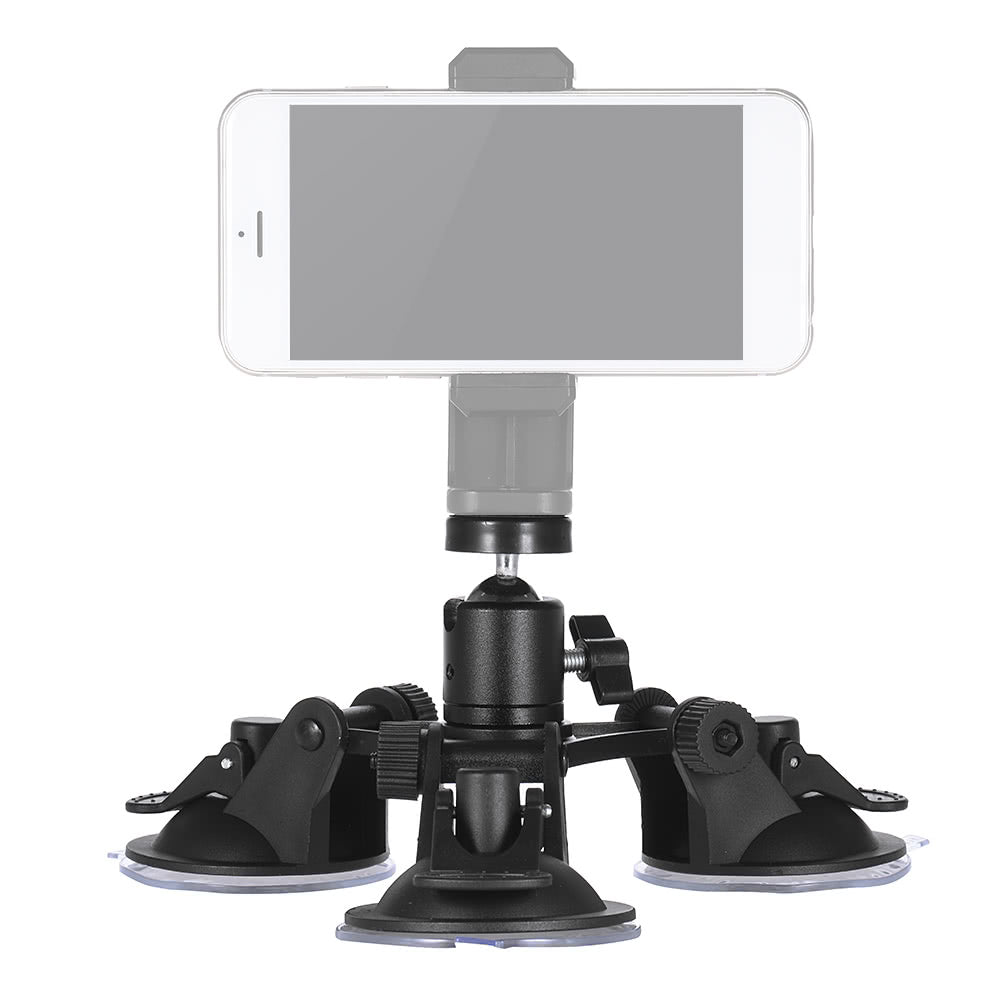Sports Camera Triple Suction Cup Mount Sucker for GoPro Hero 5/4/3+/3