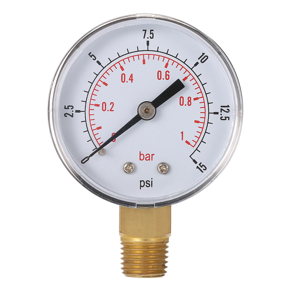BSPT Thread Pool Filter Water Pressure Dial Hydraulic Meter Manometer Pressure Gauge - Range Two