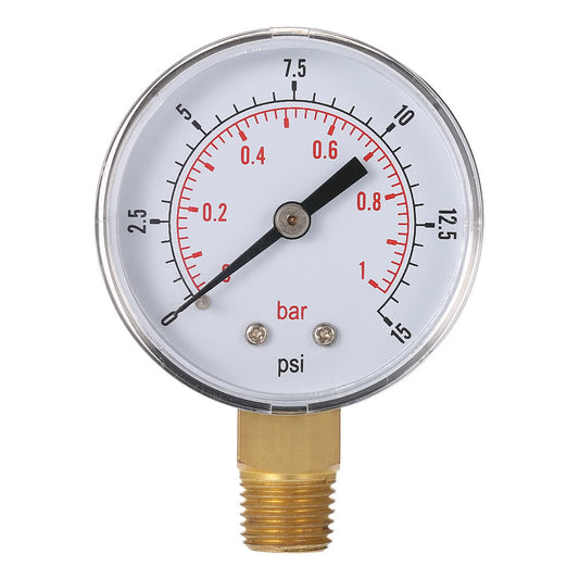BSPT Thread Pool Filter Water Pressure Dial Hydraulic Meter Manometer Pressure Gauge - Range Two