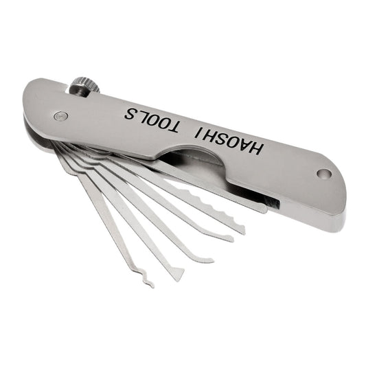 Portable Foldable Stainless Steel Door Lock Pick Opener Set Locksmith Tool