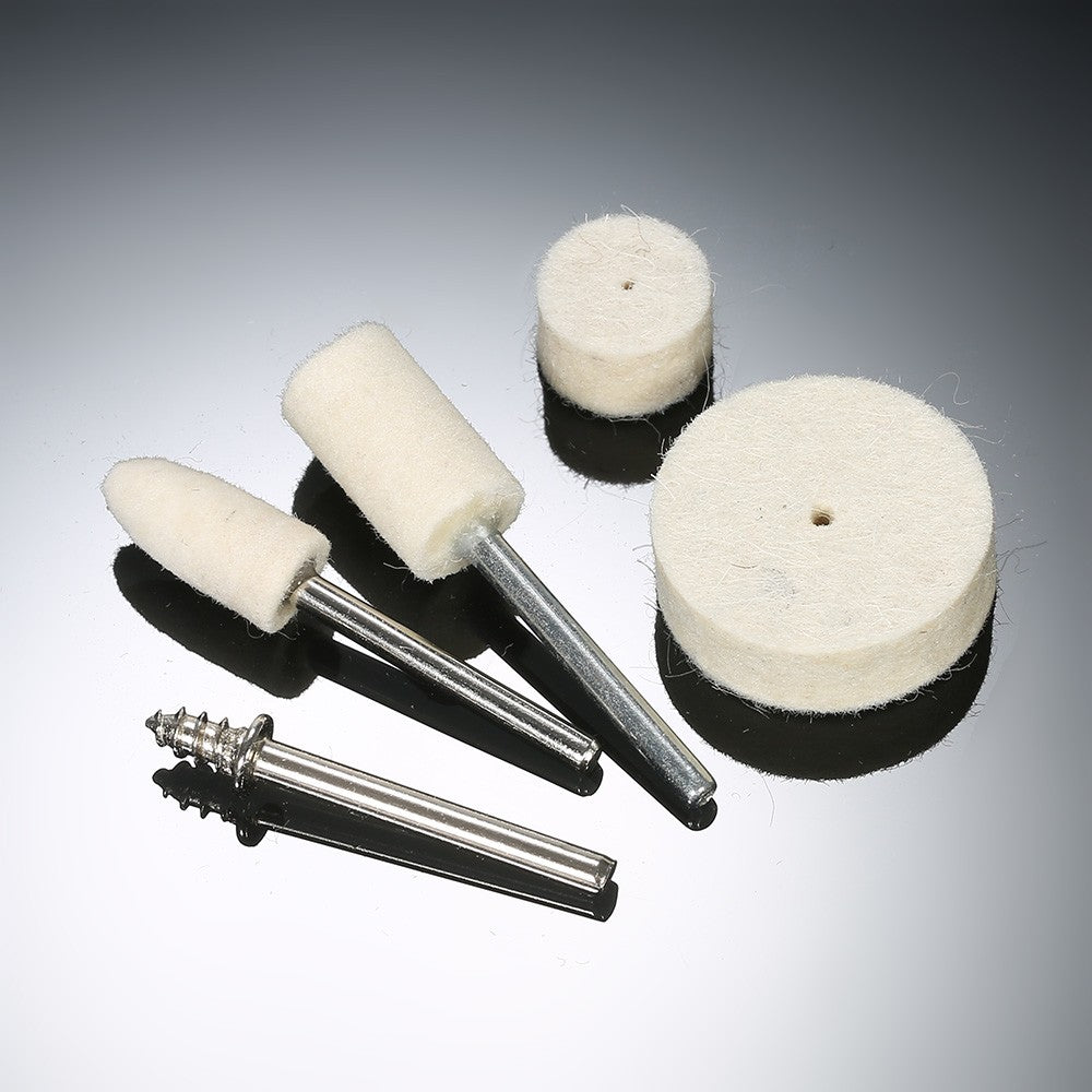 129pcs Abrasive Polishing Wheel Polishing Tools Wool Felt Metal Surface Buffing Accessories - White