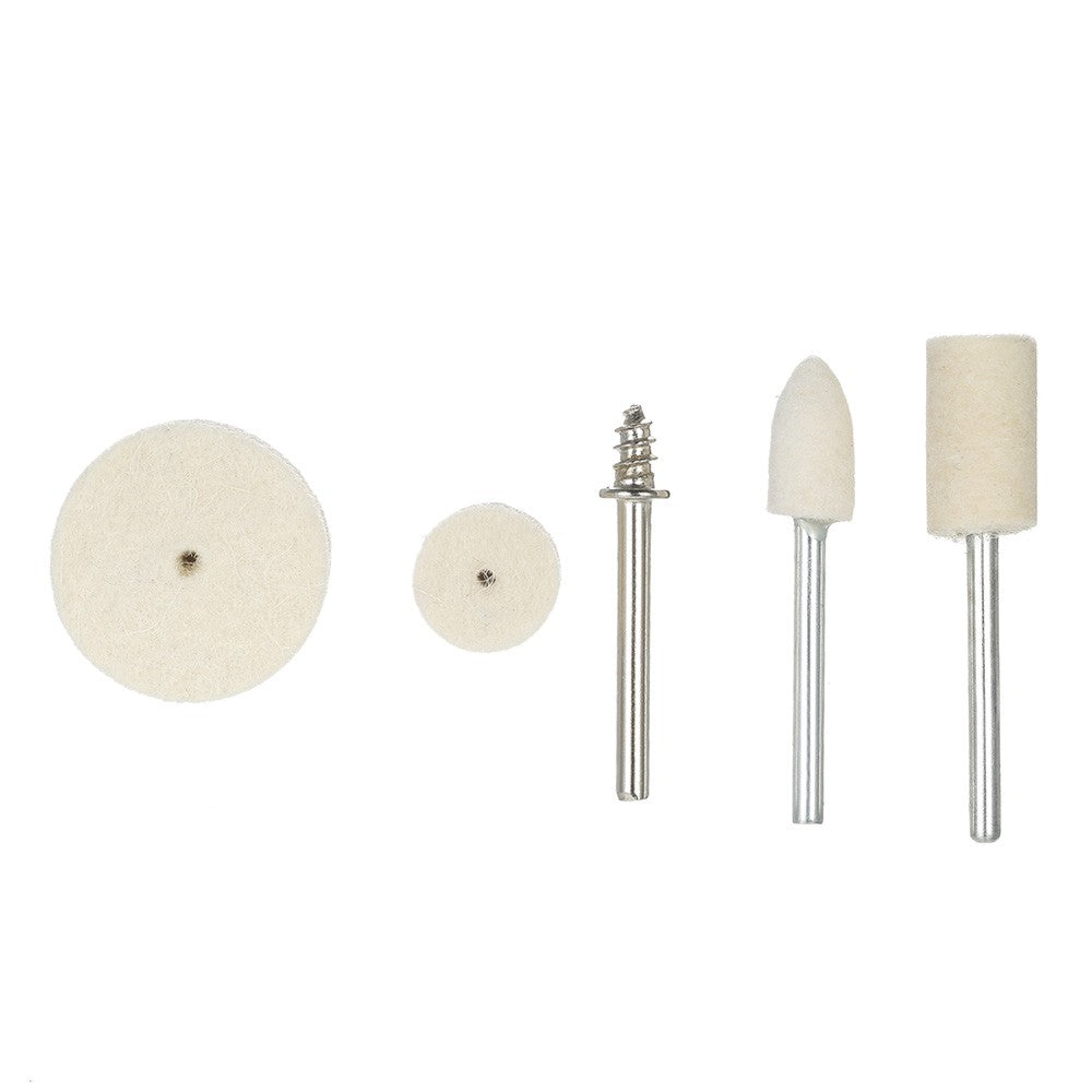 129pcs Abrasive Polishing Wheel Polishing Tools Wool Felt Metal Surface Buffing Accessories - White