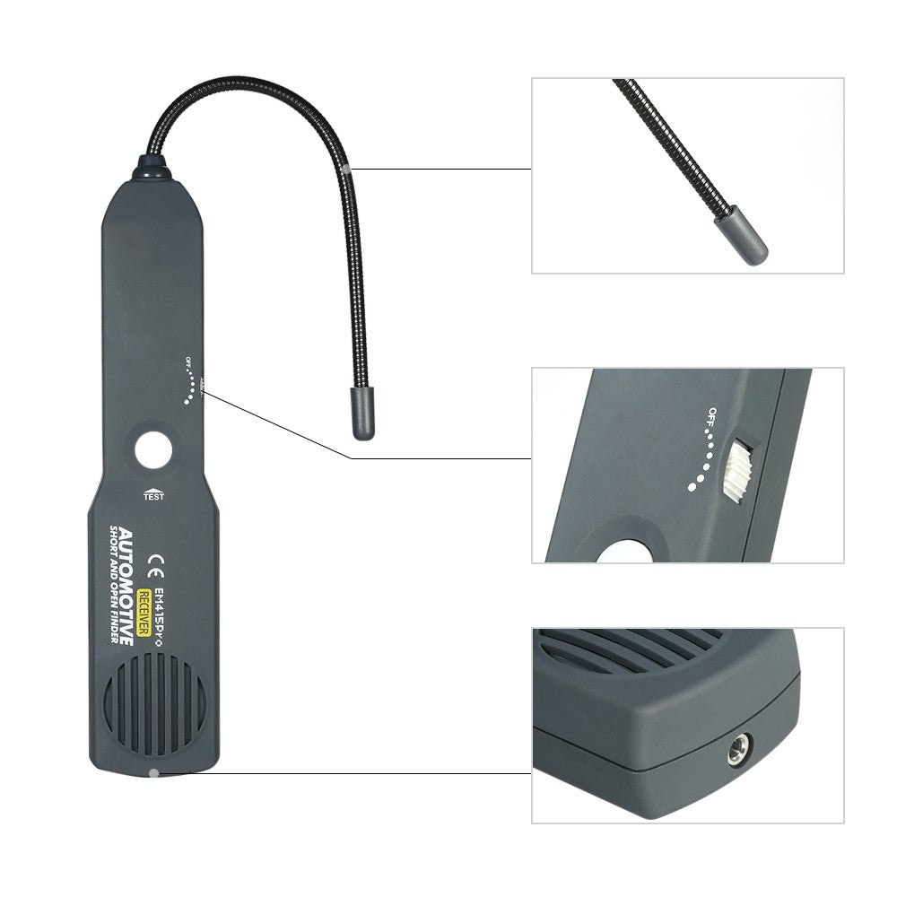 Automotive Cable Wire Tracker Short &amp; Open Circuit Finder Tester Vehicle Repair Diagnostic Tool - Grey