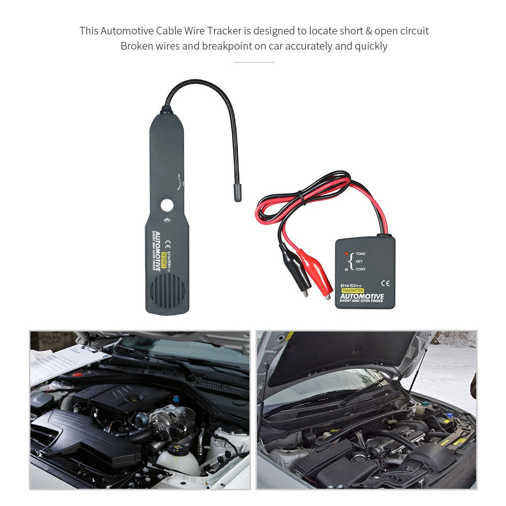 Automotive Cable Wire Tracker Short &amp; Open Circuit Finder Tester Vehicle Repair Diagnostic Tool - Grey