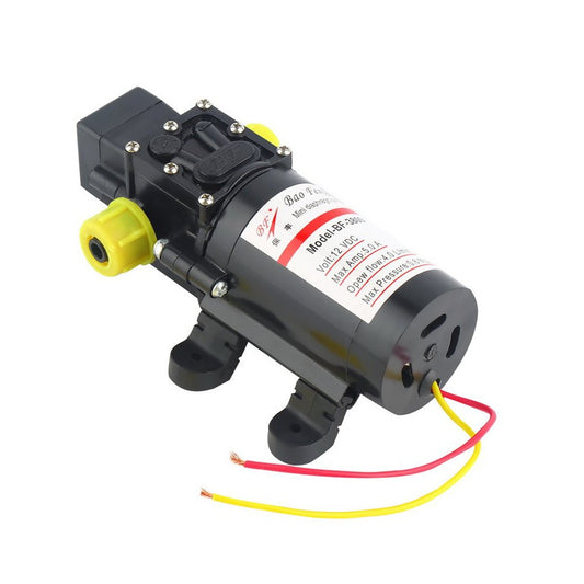 DC 12V 60W Motor High Pressure Water Diaphragm Self Priming Pump 4.0L/Min Educational Equipment - Black
