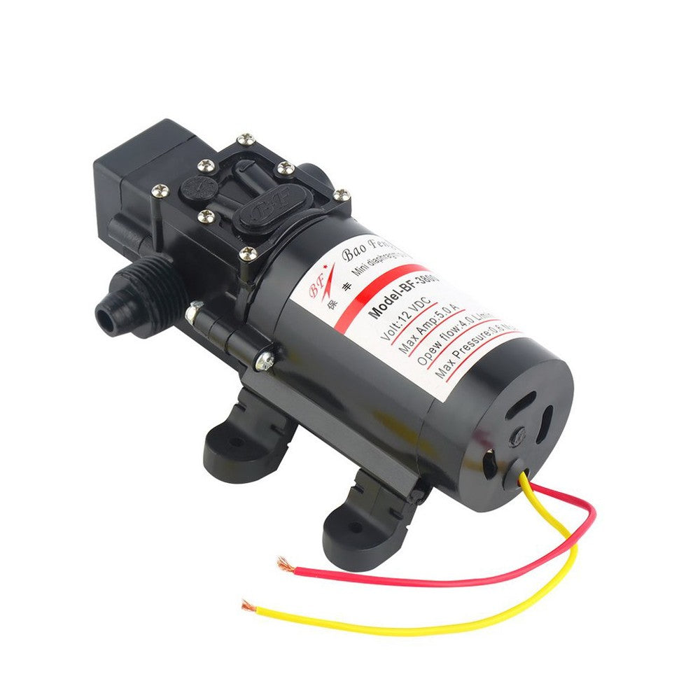DC 12V 60W Motor High Pressure Water Diaphragm Self Priming Pump 4.0L/Min Educational Equipment - Black