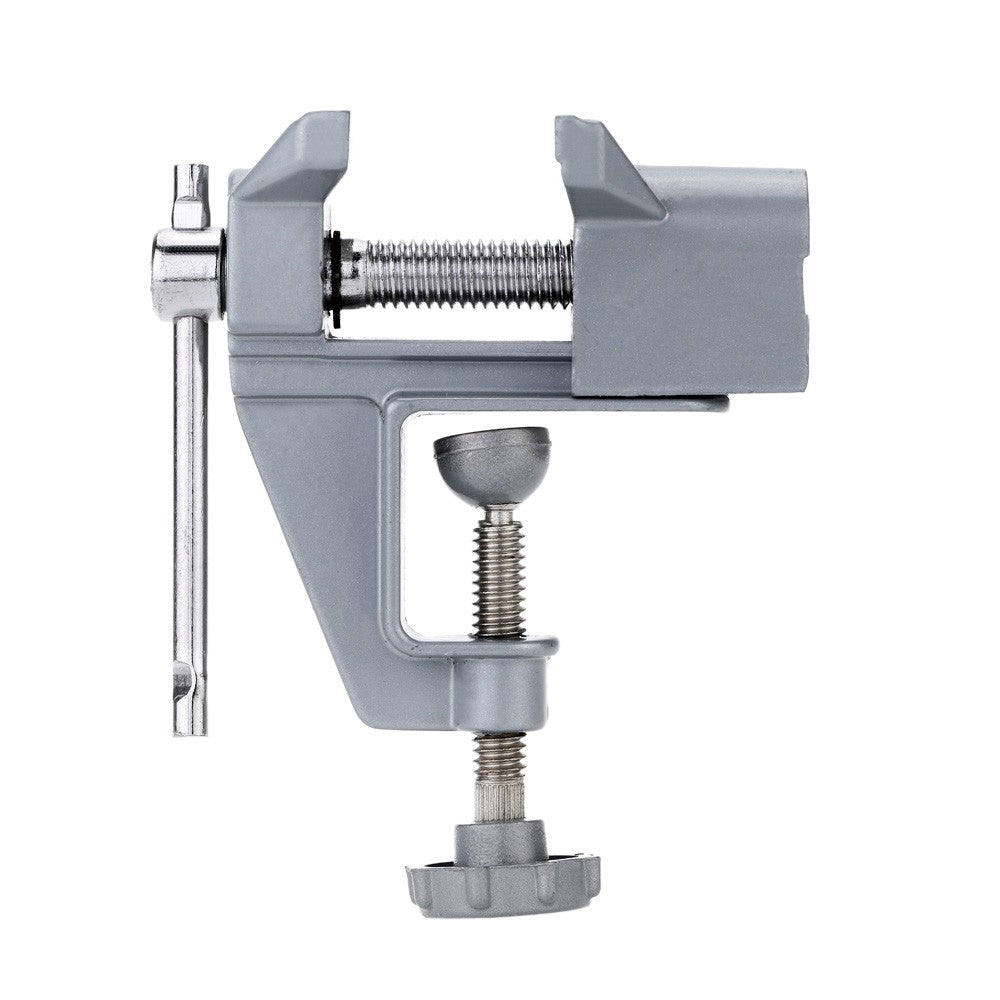 Mini Vise Electric Drill Stent Clip-on Jewelry Clamp Table Vice for Mini Nuts Drilling - Silver