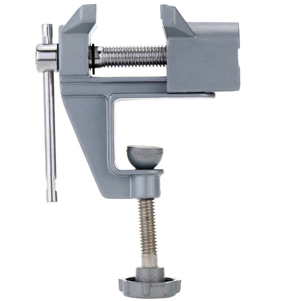 Mini Vise Electric Drill Stent Clip-on Jewelry Clamp Table Vice for Mini Nuts Drilling - Silver