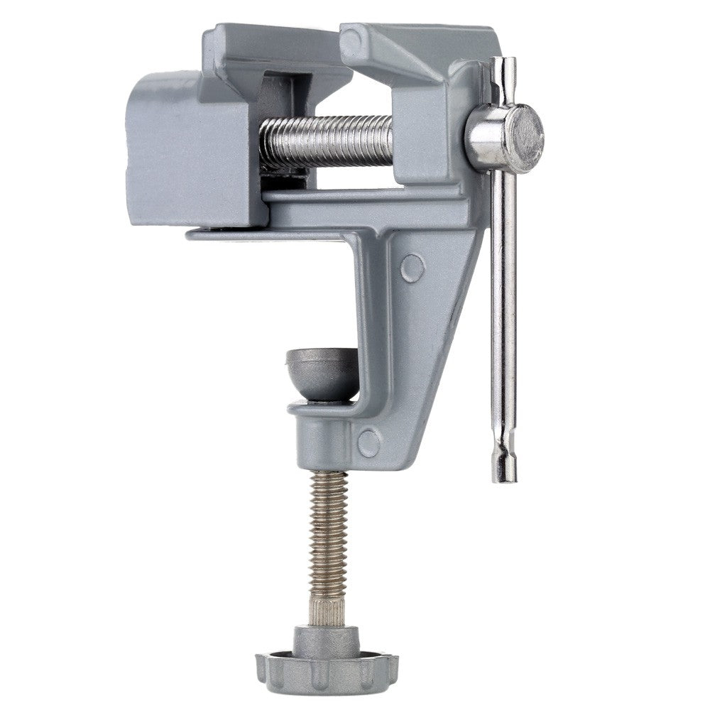 Mini Vise Electric Drill Stent Clip-on Jewelry Clamp Table Vice for Mini Nuts Drilling - Silver
