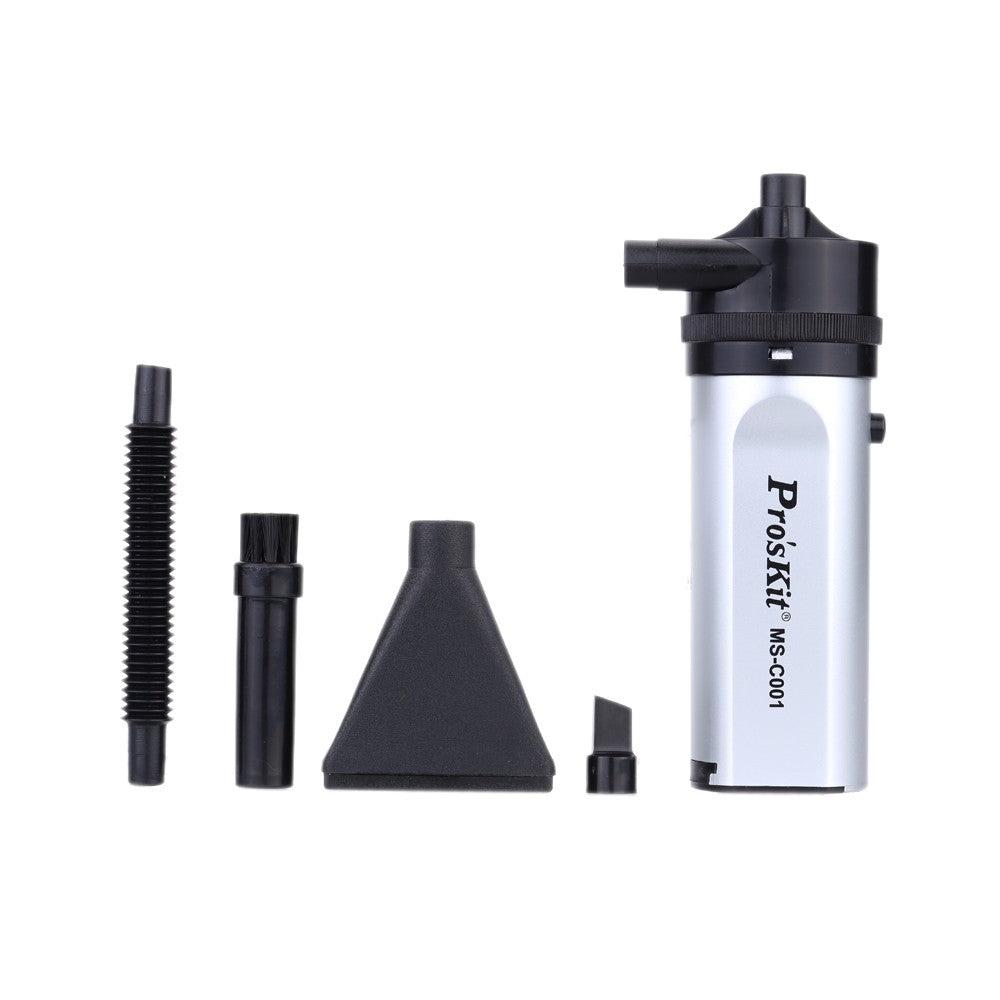 Pro'sKit MS-C001 Portable Mini Vacuum Blowing Cleaner Computer Dust Blower Duster for Laptop Camera Phone - Silver