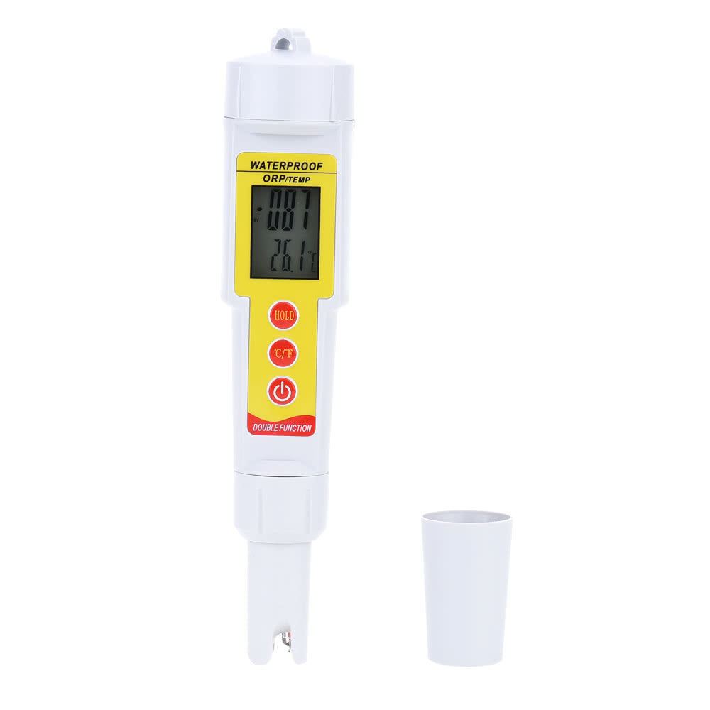Pen-Type ORP/TEMP Meter Thermometer with Backlit Display Oxidation Reduction Drinking Water Quality Analysis Device - Yellow