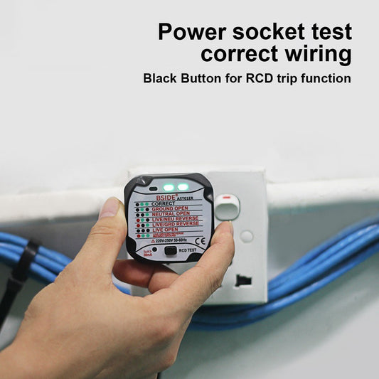 Socket Tester Circuit Polarity Voltage Automatic Detector Wall Plug Instrumentation Tools - EU Plug