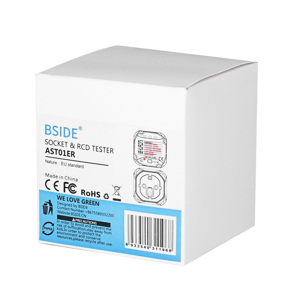 Socket Tester Circuit Polarity Voltage Automatic Detector Wall Plug Instrumentation Tools - EU Plug